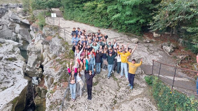 Gorges du Fier avec les élèves français et allemands